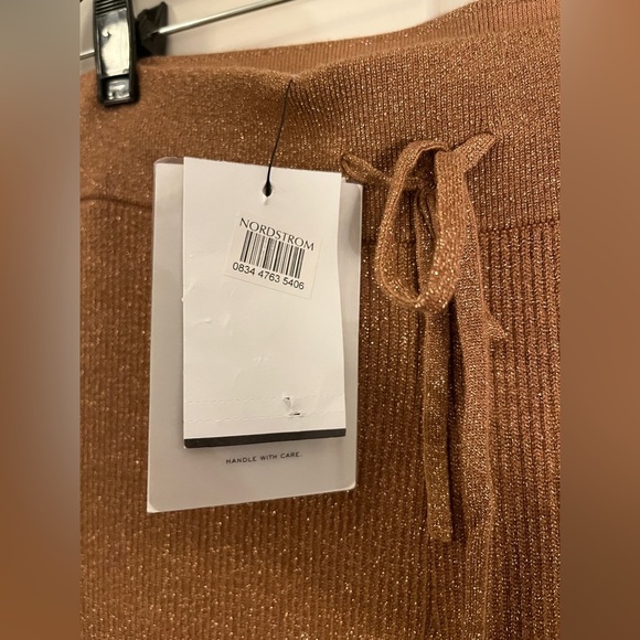 NWT A.L.C. Quentin Knit Wide-Leg Pants in Metallic/Brown, Size XS - Picture 15 of 15